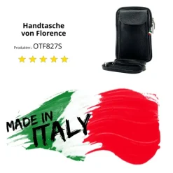 Florence Damen Mini-Handtasche echtes Leder Tasche schwarz OTF827S