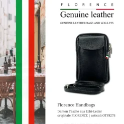 Florence Damen Mini-Handtasche echtes Leder Tasche schwarz OTF827S