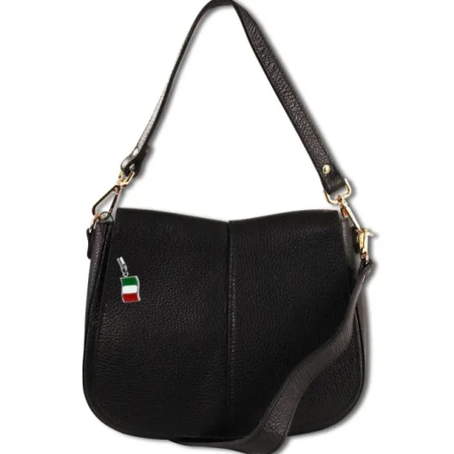 Florence Damen Satteltasche Echtleder schwarz OTM104S