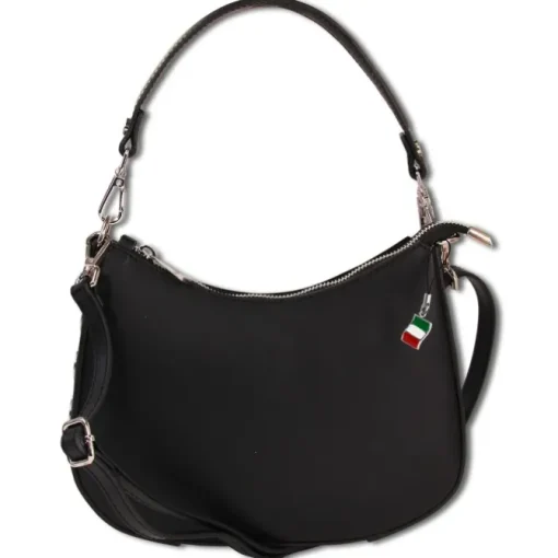 Florence Damen Satteltasche Ösen Echtleder schwarz OTM809S