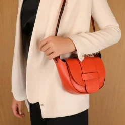 Florence Damen Satteltasche Echtleder rosa OTF815A