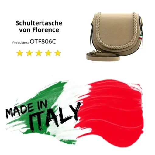 Florence Damen Satteltasche Echtleder taupe OTF806C