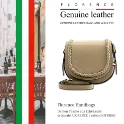 Florence Damen Satteltasche Echtleder taupe OTF806C