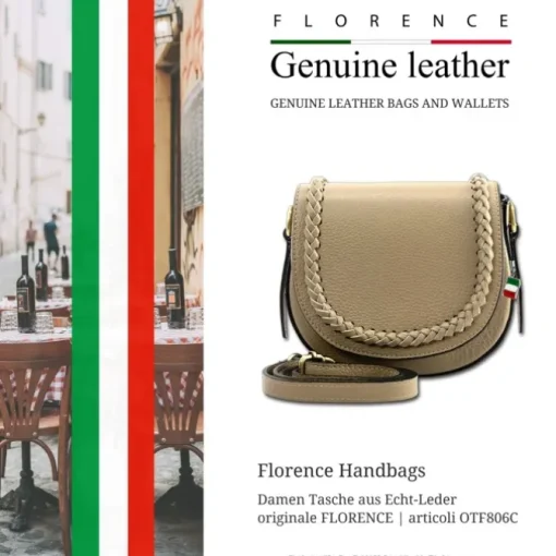 Florence Damen Satteltasche Echtleder taupe OTF806C