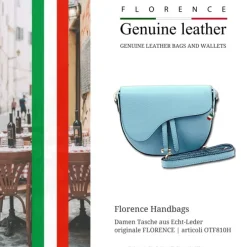 Florence Damen Satteltasche Echtleder hellblau OTF810H