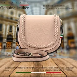 Florence Damen Satteltasche Echtleder rosa OTF806A