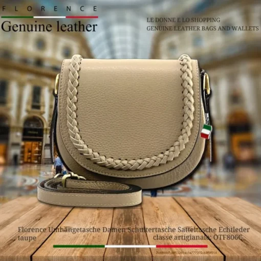 Florence Damen Satteltasche Echtleder taupe OTF806C