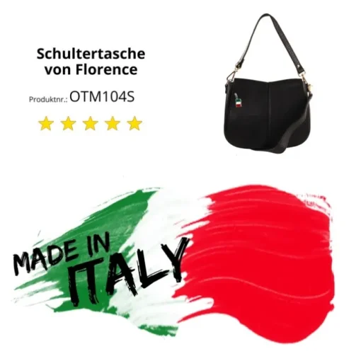 Florence Damen Satteltasche Echtleder schwarz OTM104S