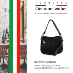Florence Damen Satteltasche Echtleder schwarz OTM104S