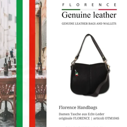 Florence Damen Satteltasche Echtleder schwarz OTM104S