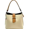 Florence Damen Schultertasche Leder Tasche beige, natur OTF168I1