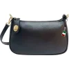 Florence Damen Schultertasche Leder Tasche schwarz OTF840S1