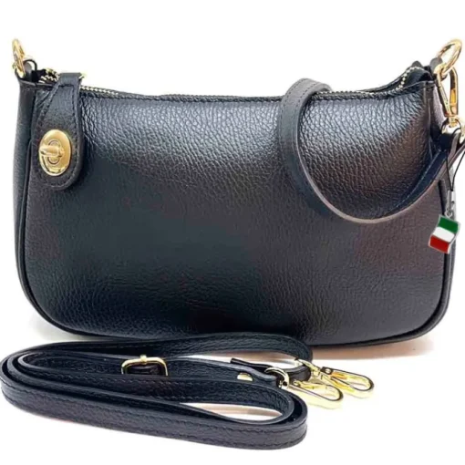Florence Damen Schultertasche Leder Tasche schwarz OTF840S1