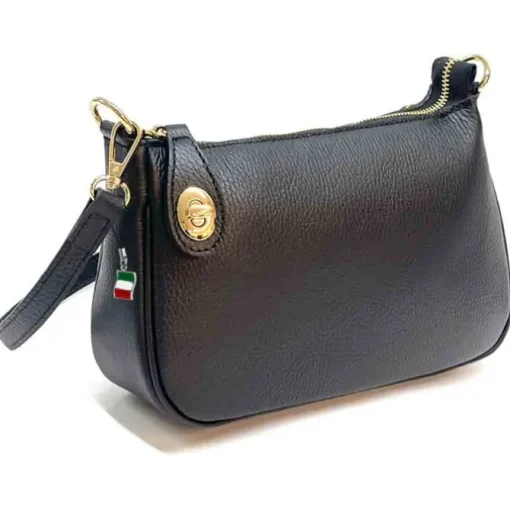Florence Damen Schultertasche Leder Tasche schwarz OTF840S1