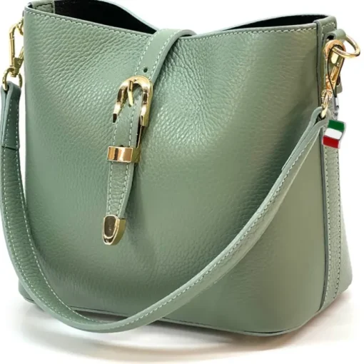 Florence Damen Schultertasche Leder Tasche salbeigrün OTF839L1