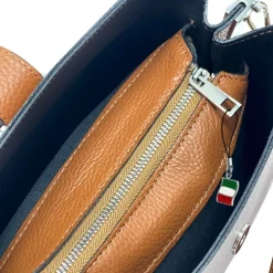 Florence Damen Schultertasche Leder Tasche beige, natur OTF168I1