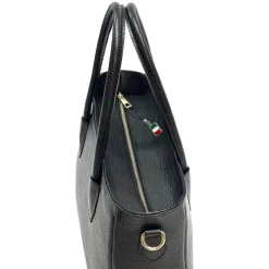 Florence Damen Schultertasche Leder Tasche schwarz OTF167S1