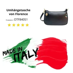 Florence Damen Schultertasche Leder Tasche schwarz OTF840S1