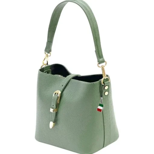 Florence Damen Schultertasche Leder Tasche salbeigrün OTF839L1