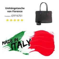 Florence Damen Schultertasche Leder Tasche schwarz OTF167S1