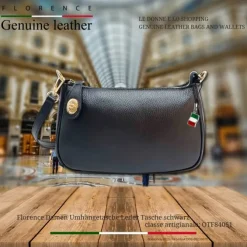 Florence Damen Schultertasche Leder Tasche schwarz OTF840S1