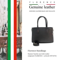 Florence Damen Schultertasche Leder Tasche schwarz OTF167S1