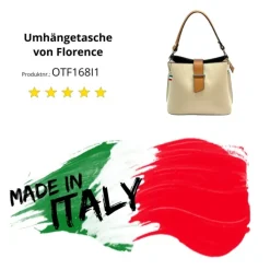 Florence Damen Schultertasche Leder Tasche beige, natur OTF168I1