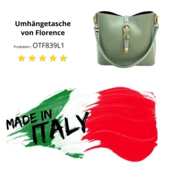 Florence Damen Schultertasche Leder Tasche salbeigrün OTF839L1