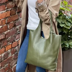 Florence Damen Shopper Leder Tasche schwarz OTF166S1