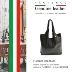 Florence Damen Shopper Leder Tasche schwarz OTF166S1