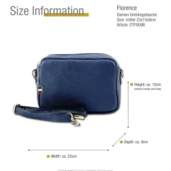 Florence Damen Tasche Echtleder blau OTF809B