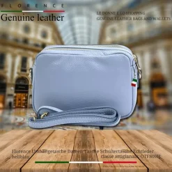 Florence Damen Tasche Echtleder hellblau OTF809H