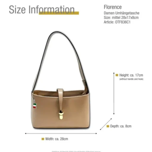 Florence Damen Umhängetasche Leder Tasche beige OTF836C1