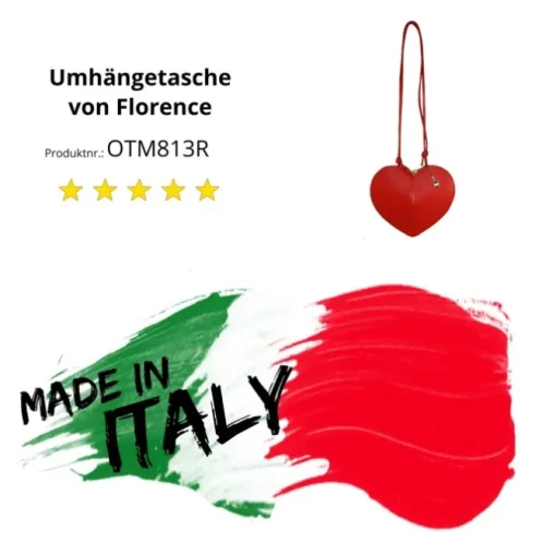 Florence Damen Umhängetasche Leder Tasche rot OTM813R