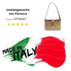 Florence Damen Umhängetasche Leder Tasche beige OTF836C1