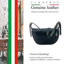 Florence Damen Umhängetasche Leder Tasche schwarz OTF835S1
