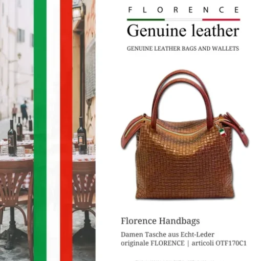 Florence Damen Umhängetasche Leder Tasche braun OTF170C1