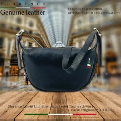Florence Damen Umhängetasche Leder Tasche schwarz OTF835S1