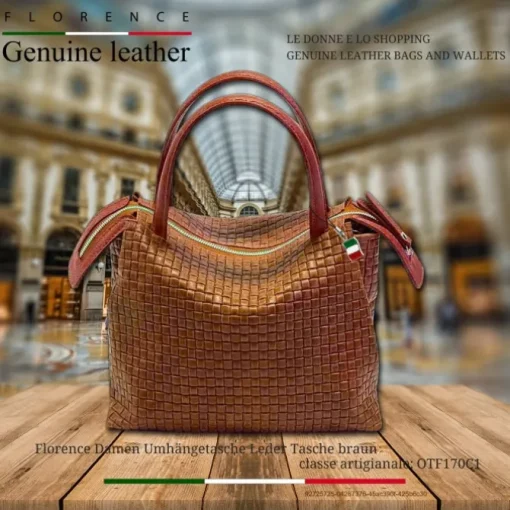 Florence Damen Umhängetasche Leder Tasche braun OTF170C1