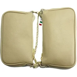 Florence Doppel Damen Tasche Echtleder taupe OTF826C