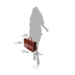 Florence Echtleder Aktentasche Herren Damen braun Businesstasche OTF151N