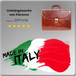 Florence Echtleder Aktentasche Herren Damen braun Businesstasche OTF151N