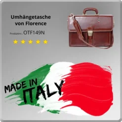 Florence Echtleder Aktentasche Herren Damen braun Businesstasche OTF149N