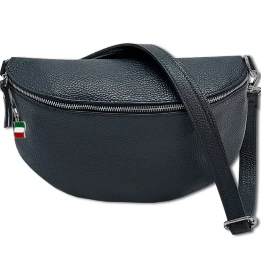 Florence Echtleder Bauchtasche groß Damen blau Jugend OTF825B