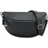 Florence Echtleder Bauchtasche groß Damen schwarz Jugend OTF825S