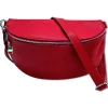 Florence Echtleder Bauchtasche groß Damen rot Jugend OTF825R