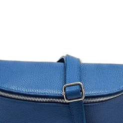 Florence Echtleder Bauchtasche groß Damen blau Jugend OTF825M