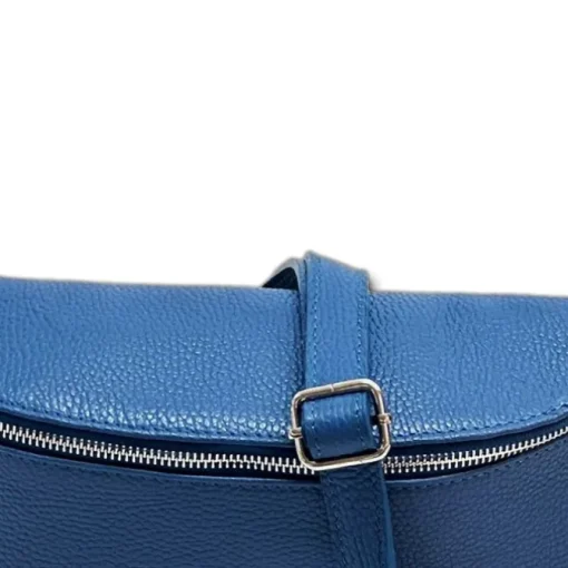 Florence Echtleder Bauchtasche groß Damen blau Jugend OTF825M