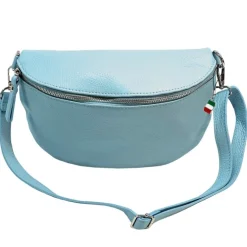 Florence Echtleder Bauchtasche groß Damen hellblau Jugend OTF825H