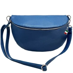 Florence Echtleder Bauchtasche groß Damen blau Jugend OTF825M